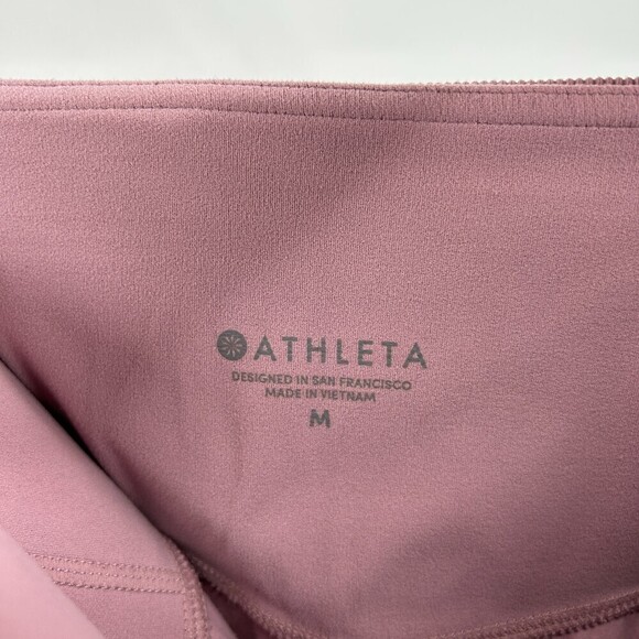 ATHLETA Mauve Pink Purple Barre Ribbed Powervita Tights Leggings Size Medium - Picture 7 of 8